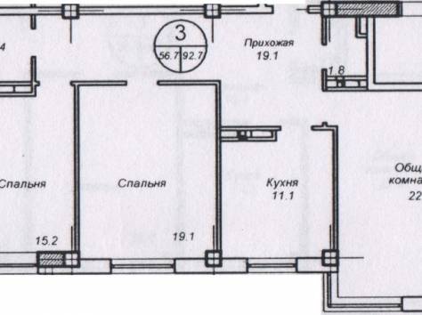 Трёх комнатная квартира в новом жилом комплексе АТЛАС., фотография 7