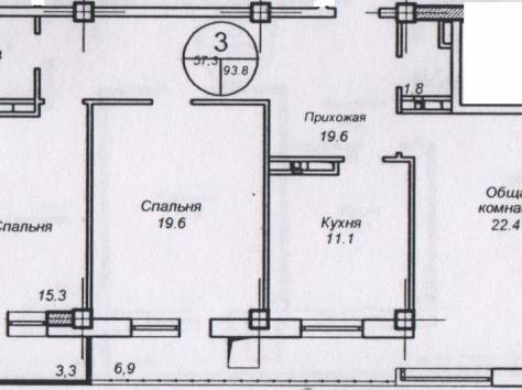 Трех комнатная квартира в новом жилом комплексе , фотография 3