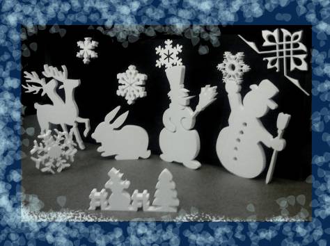 Новогоднее оформление, магазина, дома фигурами из пенопласта, фотография 12