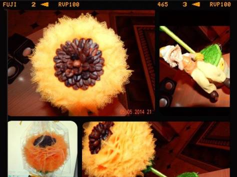 Топиарий из кофейных зерен сердце шар елочка на заказ ручной работы, фотография 2