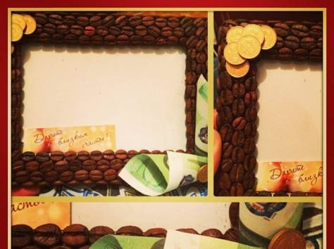 Топиарий из кофейных зерен сердце шар елочка на заказ ручной работы, фотография 8