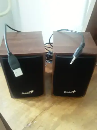 Продам компьютерные 2 звуковые колонки Genius . В отличном состоянии  Ц. 5 000 тг. Т., фотография 1