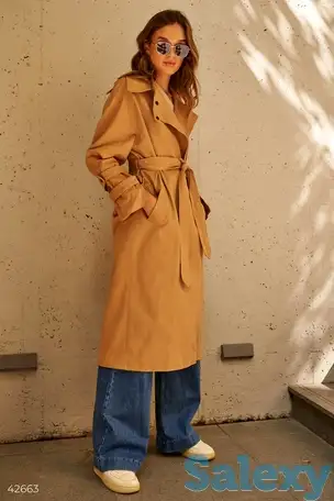 Тренч объемный с поясом, фотография 1