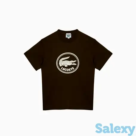 Мужская хлопковая футболка lacoste с круглым вырезом и 3d-принтом логотипа, фотография 1