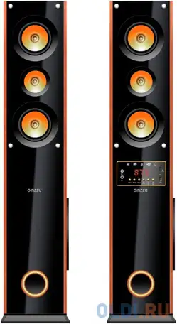 Колонки 2.0 ginzzu gm-327 коричневый, фотография 1