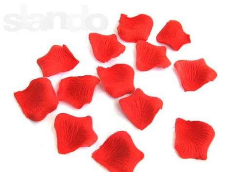 Шелковые, красные лепестки роз, фотография 2