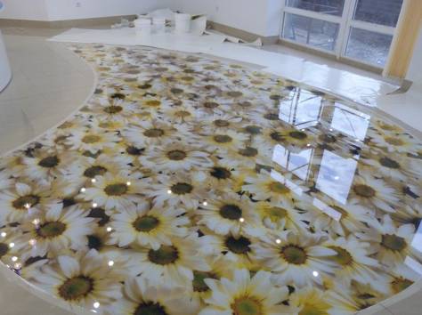 Наливные декоративные полы с 3D рисунками, фотография 3