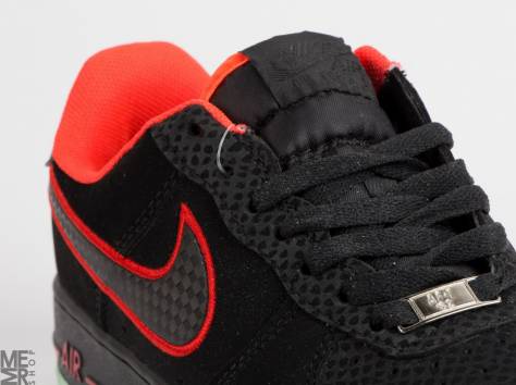 Nike Air Force 1 black/red/green sole, фотография 1