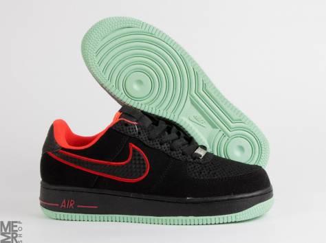 Nike Air Force 1 black/red/green sole, фотография 2