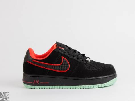 Nike Air Force 1 black/red/green sole, фотография 3
