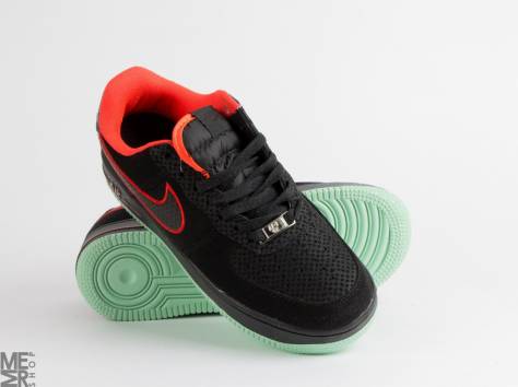 Nike Air Force 1 black/red/green sole, фотография 4