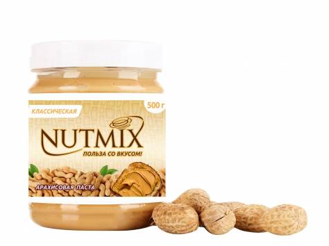 Арахисовая паста NUTMIX классическая (без сахара), 500 гр., фотография 1