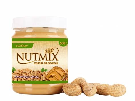 Арахисовая паста NUTMIX соленая, 500 гр., фотография 2