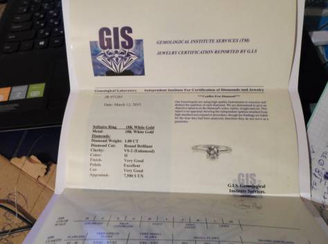 кольцо с бриллиатом 1 карат, фотография 3