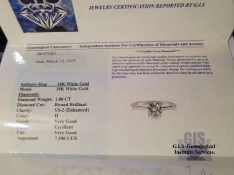 кольцо с бриллиатом 1 карат, фотография 4