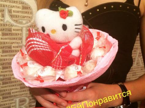 Шоколадные подарки для девушки, букеты, корзинки, тортики Алматы, фотография 11