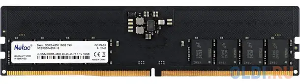Модуль памяти ddr 5 dimm 16gb 4800mhz, netac ntbsd5p48sp-16, фотография 1