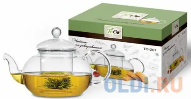Чайник заварочный teco 201-tc прозрачный 0.5 л стекло, фотография 1