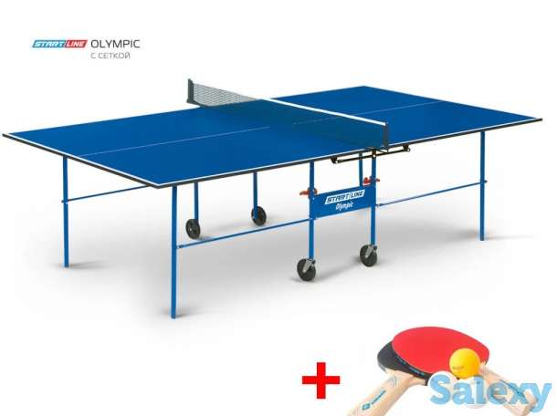 Теннисный стол Olympic с сеткой - стол для настольного тенниса для частного использования со встроенной сеткой, фотография 1