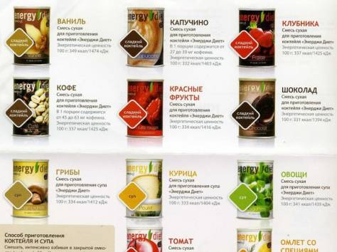 Коктейли Энерджи диет и чаи Энервуд и др., фотография 1