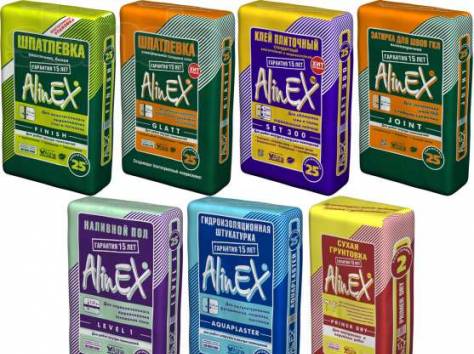 Сухие смеси Лакокрасочная продукция Alinex, фотография 1