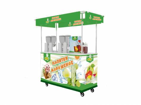 Прилавок передвижной с витриной мини ПП-О-01 , фотография 1