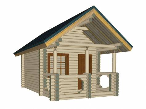 Банька 4х6 D180 из оцилиндрованного бревна, фотография 1