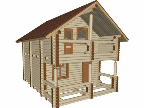 Дачный дом 6х8 D200 мм, фотография 1