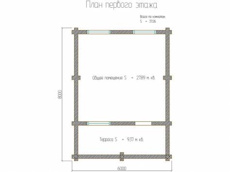 Дачный дом 6х8 D200 мм, фотография 6