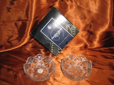 Дядьковский хрусталь. Ручная работа. Хрустальная пара (конфетницы), фотография 1