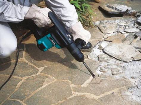 Бурение перфоратором MAKITA буром 50мм разрушения бетона демонтаж, фотография 1