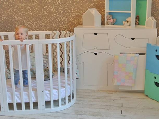 Детские овальные кроватки трансформер 6в1, фотография 5