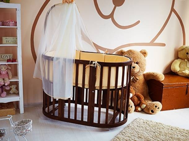 Детские овальные кроватки трансформер 6в1, фотография 8