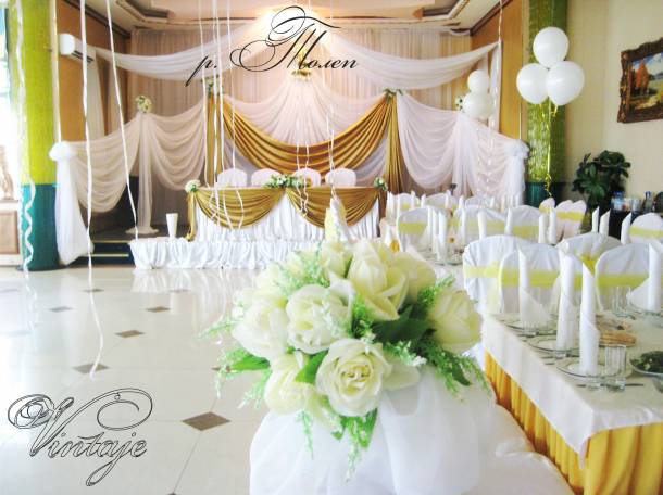 свадебное оформление банкетного зала, фотография 1