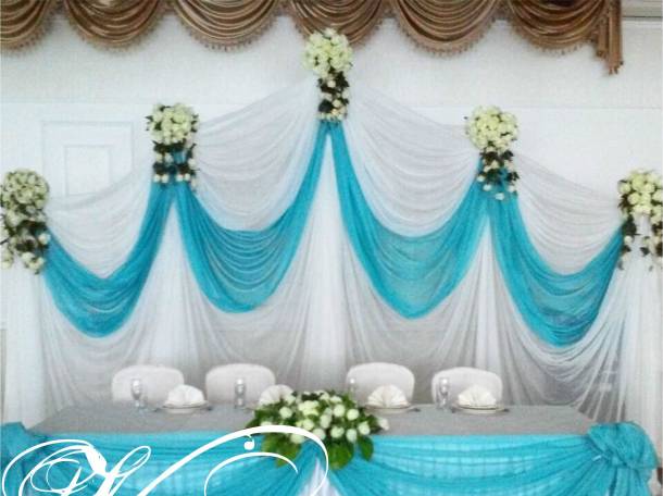 свадебное оформление банкетного зала, фотография 7