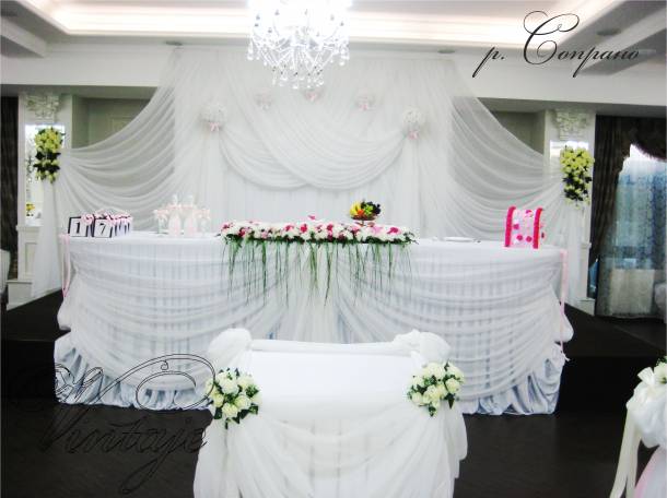 свадебный декор тканью, фотография 1