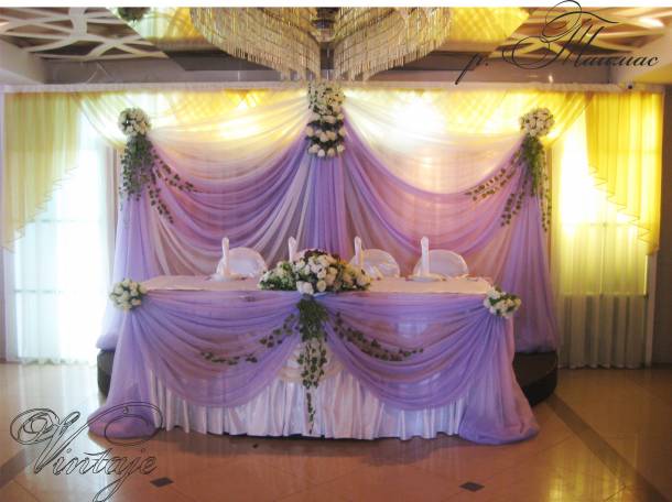 свадебный декор тканью, фотография 2