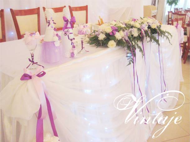 свадебный декор тканью, фотография 7