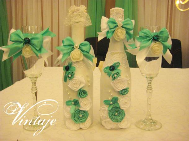 декор шампанского на свадьбу, фотография 3