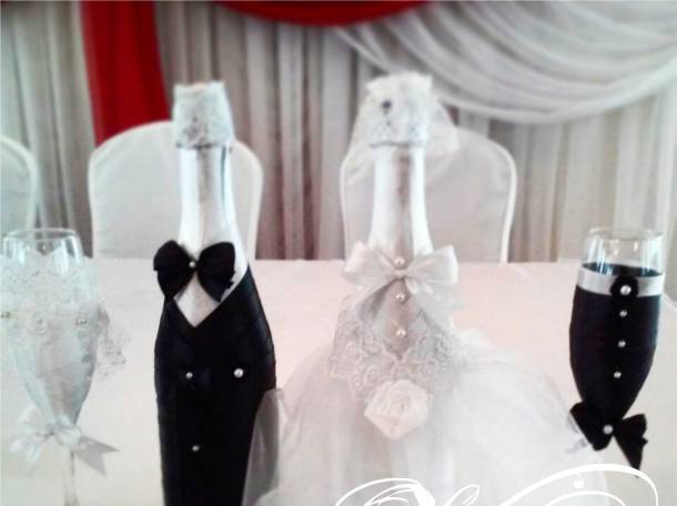 декор шампанского на свадьбу, фотография 4