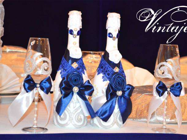 декор шампанского на свадьбу, фотография 7