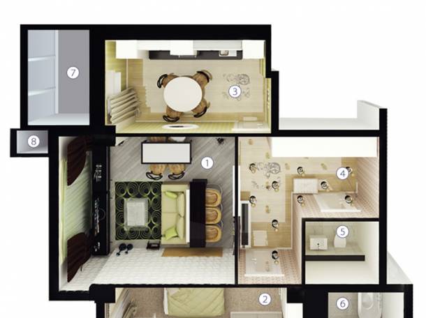 2х комнатные квартиры в доме Бизнес класса 