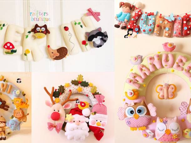 Гирлянды, буквы, имена и панно из фетра., фотография 1