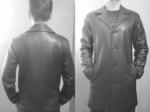 Мужской кожаный плащ, фотография 1