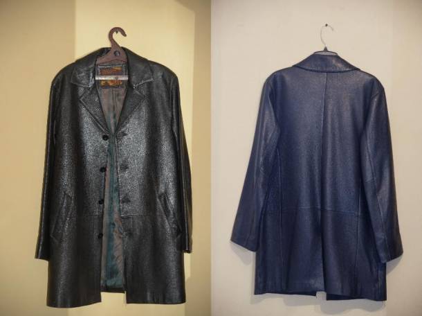 Мужской кожаный плащ, фотография 2