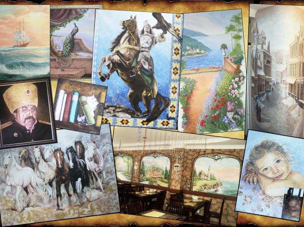 Роспись на стенах и потолках, барельеф, картины, портрет..., фотография 3