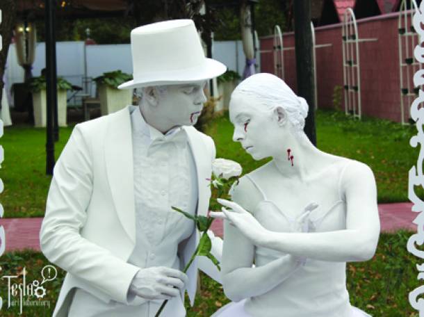 Живые статуи на встрече гостей от TESLA Art Lab , фотография 2