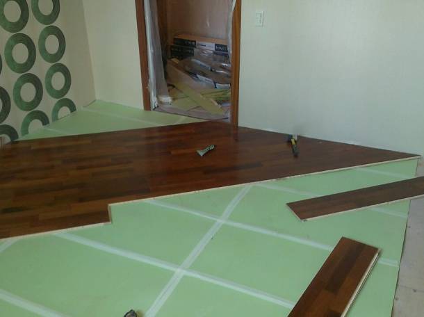 укладка ламината паркета всех видов и класса наливные полы, фотография 1