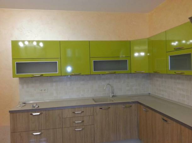 Кухня акриловая, зеленая,Европейское качество., фотография 2