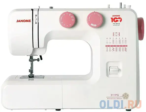 Швейная машина janome 311pg белый/розовый, фотография 1